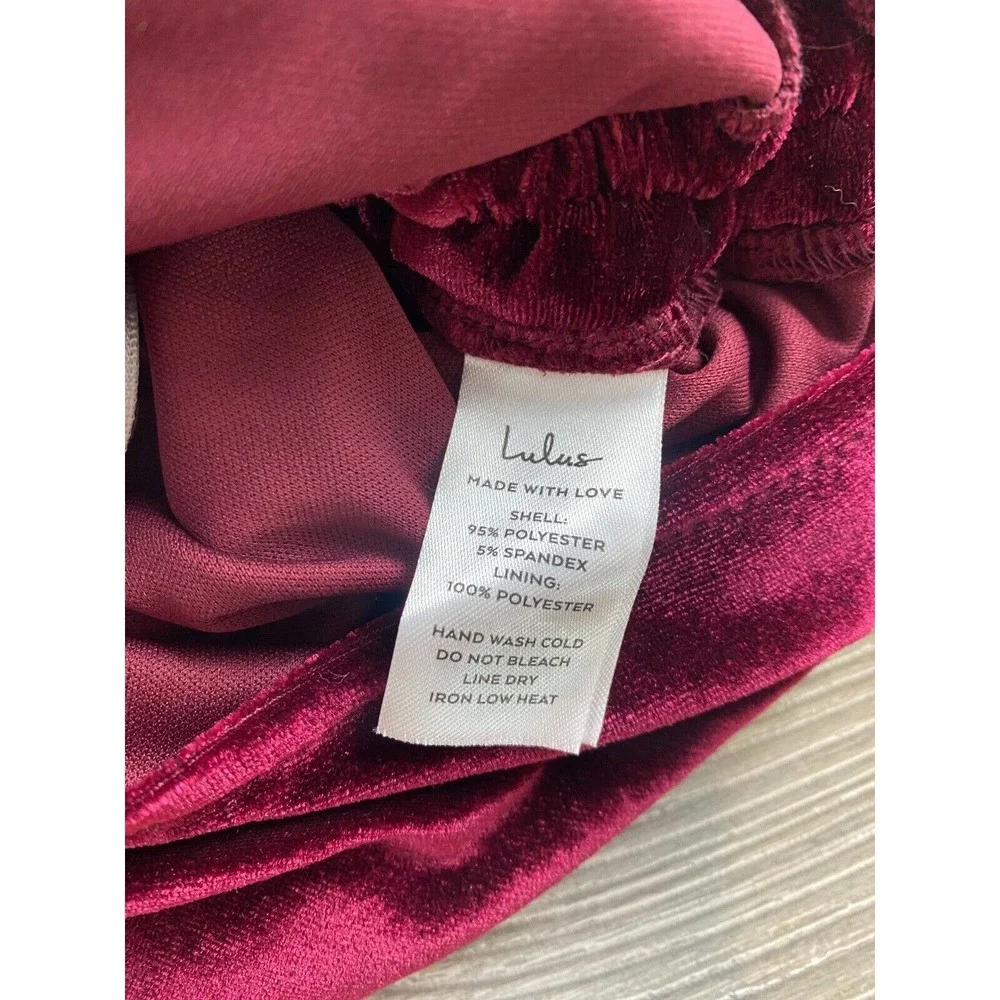 Lulu's VELVET ONE SHOULDER CROP TOP WOMENS SIZE Large Side Cinch Zipper NWT - Picture 9 of 10